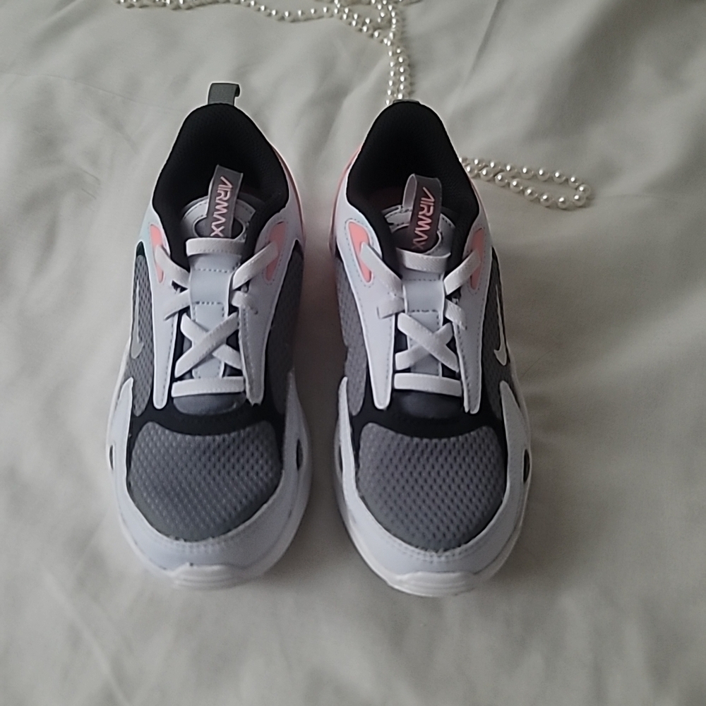 Nike Air Max Grey & White Sneakers with Pink Accents